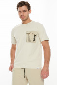 Оптом Костюм джоггеры с футболкой бежевого цвета 221096B в Перми, фото 5