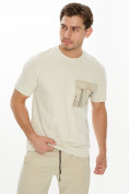 Оптом Костюм джоггеры с футболкой бежевого цвета 221096B в Перми, фото 9