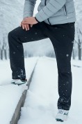 Оптом Брюки утепленный мужской зимние спортивные черного цвета 2211-1Ch