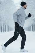 Оптом Брюки утепленный мужской зимние спортивные черного цвета 2211-1Ch, фото 4