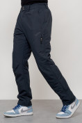 Оптом Брюки утепленный мужской зимние спортивные темно-синего цвета 2211-1TS в Астане, фото 4