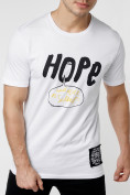 Оптом Мужская футболка с надписью белого цвета 221109Bl в Екатеринбурге, фото 3