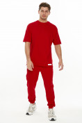 Оптом Костюм штаны с футболкой красного цвета 221113Kr