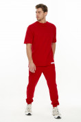 Оптом Костюм штаны с футболкой красного цвета 221113Kr, фото 2