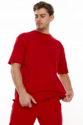 Оптом Костюм штаны с футболкой красного цвета 221113Kr, фото 5