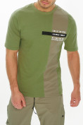 Оптом Костюм штаны с футболкой хаки цвета 221117Kh, фото 8