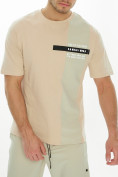 Оптом Костюм штаны с футболкой бежевого цвета 221117B в Екатеринбурге, фото 11