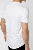 Оптом Мужская футболка с надписью белого цвета 221146Bl в Казани, фото 4