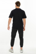 Оптом Костюм джоггеры с футболкой черного цвета 221120Ch, фото 3
