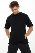 Оптом Костюм джоггеры с футболкой черного цвета 221120Ch, фото 9
