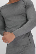 Оптом Комплект мужского термобелья без начеса серого цвета 2213Sr в Ярославле, фото 10