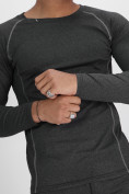 Оптом Комплект мужского термобелья без начеса темно-серого цвета 2213TC, фото 10