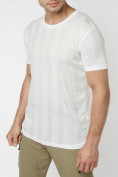 Оптом Однотонная футболка белого цвета 221411Bl в Казани, фото 2