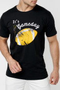 Оптом Мужские футболки с принтом желтого цвета 221414J в Казани, фото 2
