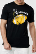 Оптом Мужские футболки с принтом желтого цвета 221414J в Казани