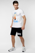 Оптом Мужские футболки с принтом белого цвета 221418Bl в Екатеринбурге, фото 2