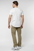 Оптом Мужская футболка однотонная белого цвета 221487Bl в Казани, фото 6