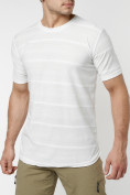 Оптом Мужская футболка однотонная белого цвета 221488Bl в Казани, фото 6