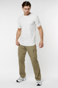 Оптом Мужская футболка однотонная белого цвета 221488Bl в Казани, фото 3