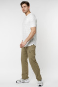Оптом Мужская футболка однотонная белого цвета 221488Bl в Казани, фото 4