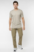 Оптом Мужская футболка в сетку бежевого цвета 221490B в Казани, фото 2