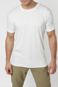 Оптом Мужская футболка в сетку белого цвета 221490Bl в Казани, фото 5