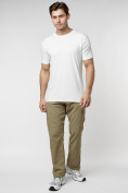Оптом Мужская футболка в сетку белого цвета 221490Bl в Казани