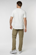 Оптом Мужская футболка однотонная белого цвета 221491Bl в Казани, фото 5