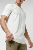 Оптом Мужская футболка однотонная белого цвета 221491Bl в Казани