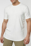 Оптом Мужская футболка однотонная белого цвета 221491Bl в Екатеринбурге, фото 2