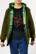 Оптом Куртка двусторонняя для мальчика зеленого цвета 221Z в Казани, фото 4