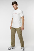 Оптом Мужская футболка с надписью белого цвета 222006Bl в Казани, фото 4