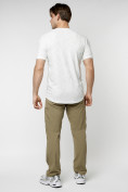 Оптом Мужская футболка с надписью белого цвета 222006Bl в Казани, фото 6