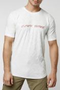 Оптом Мужская футболка с надписью белого цвета 222006Bl в Казани, фото 8