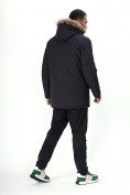 Оптом Парка мужская зимняя с мехом черного цвета 22205Ch в Казани, фото 4