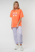 Оптом Джоггеры с футболкой персикового цвета 222065P в Екатеринбурге