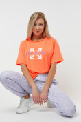 Оптом Джоггеры с футболкой персикового цвета 222065P в Казани, фото 8