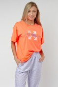 Оптом Джоггеры с футболкой персикового цвета 222065P в Перми, фото 10
