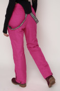 Оптом Полукомбинезон брюки горнолыжные женские малинового цвета 2221M в Казани, фото 11