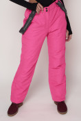 Оптом Полукомбинезон брюки горнолыжные женские розового цвета 2221R в Екатеринбурге, фото 10