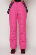 Оптом Полукомбинезон брюки горнолыжные женские розового цвета 2221R в Екатеринбурге, фото 12
