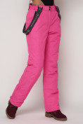 Оптом Полукомбинезон брюки горнолыжные женские розового цвета 2221R в Екатеринбурге, фото 14