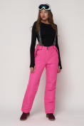 Оптом Полукомбинезон брюки горнолыжные женские розового цвета 2221R в Екатеринбурге, фото 6