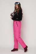 Оптом Полукомбинезон брюки горнолыжные женские розового цвета 2221R в Екатеринбурге, фото 7