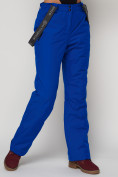 Оптом Полукомбинезон брюки горнолыжные женские синего цвета 2221S в Казани, фото 15