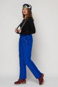 Оптом Полукомбинезон брюки горнолыжные женские синего цвета 2221S в Казани, фото 6