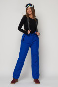 Оптом Полукомбинезон брюки горнолыжные женские синего цвета 2221S в Казани, фото 7
