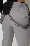 Оптом Полукомбинезон брюки горнолыжные женские серого цвета 2221Sr в Казани, фото 11