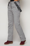 Оптом Полукомбинезон брюки горнолыжные женские серого цвета 2221Sr в Казани, фото 15