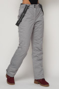 Оптом Полукомбинезон брюки горнолыжные женские серого цвета 2221Sr в Казани, фото 16